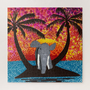 Puzzle - Elephant on Tropic Island