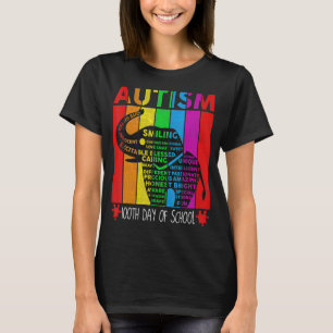 Puzzle Elephant Teacher 100 Days Autism Awareness T-Shirt