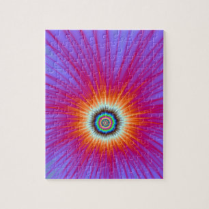 Puzzle Explosion in Pink Blue and Red