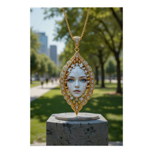 Puzzle Face Pendant Poster