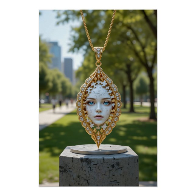 Puzzle Face Pendant Poster (Front)