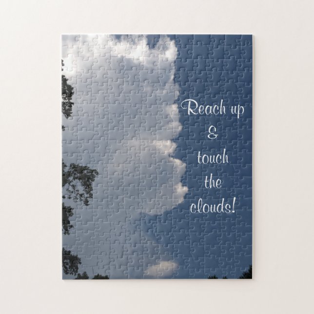 Puzzle Fluffy White Clouds and Blue Sky Saying (Vertical)
