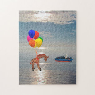 Puzzle - Flying Giraffe over Ocean