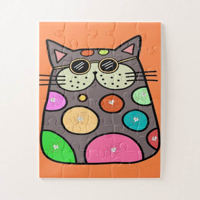Puzzle for Kids Comical Cat Large Pieces (Vertical)