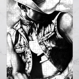 PUZZLE FOR MEN 11x14 COWBOY in Beautiful Gift Box