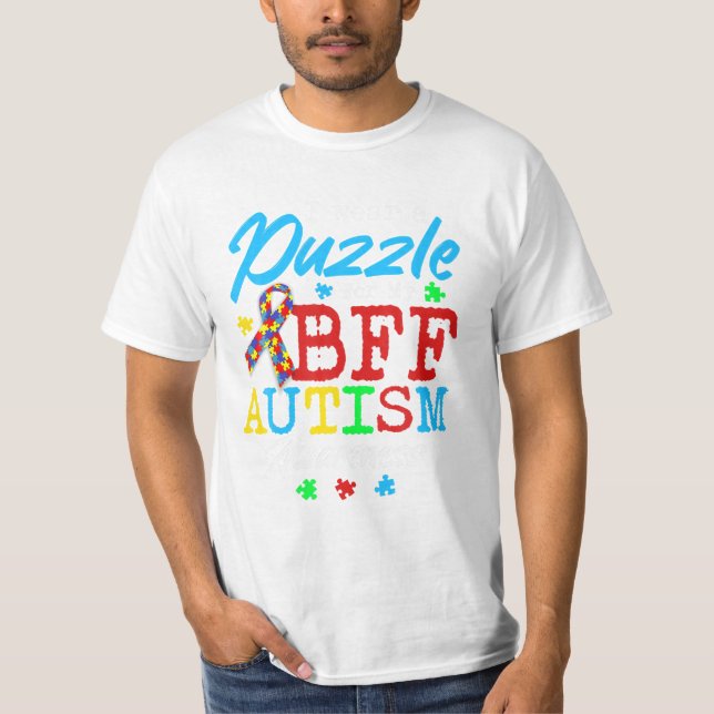 Puzzle For My BFF Proud Autism T-Shirt (Front)