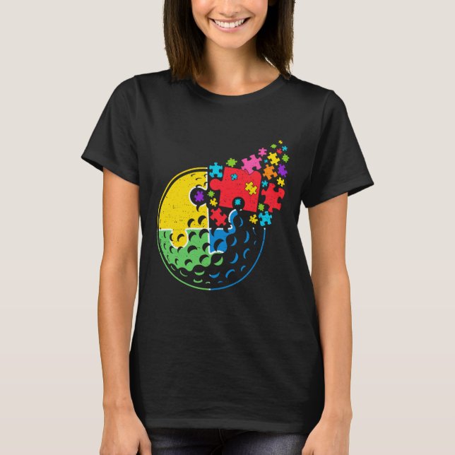 Puzzle Golf Support Autism Awareness Men Women Kid T-Shirt (Front)