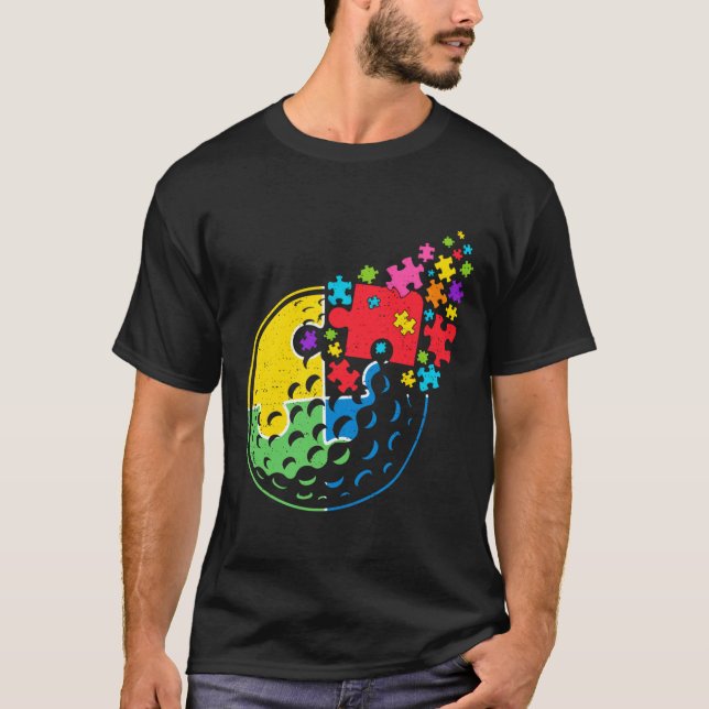 Puzzle Golf Support Autism Awareness Men Women Kid T-Shirt (Front)