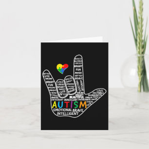 Puzzle Heart Asl Love Sign Language Hand Autism Aw Card