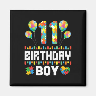 Puzzle Heart Balloons Happy Birthday Autism 11 Yea Magnet