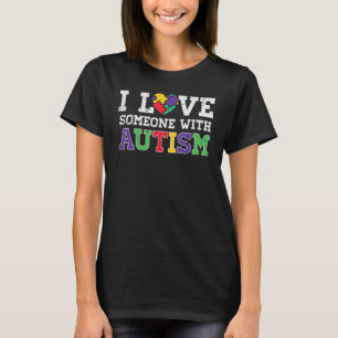 Puzzle Heart I Love Someone With Autism Awareness T-Shirt