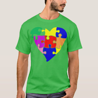 Puzzle Heart Shirt Colourful Autism Awareness Miss