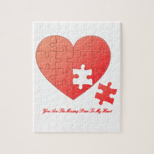 Puzzle Heart with Piece and Quote