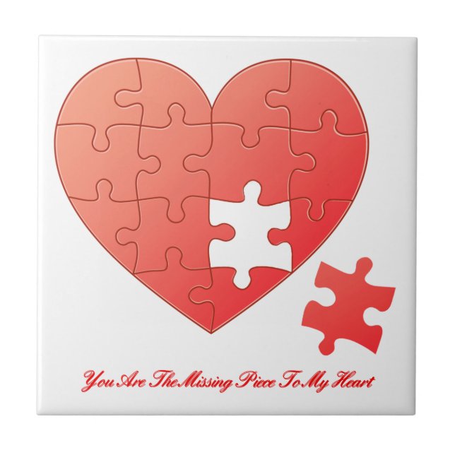 Puzzle Heart with Piece and Quote Tile (Front)