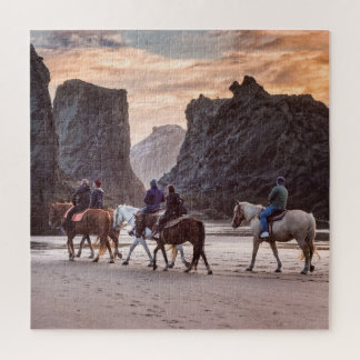 Puzzle: Horseback Riding On Bandon Beach Jigsaw Puzzle