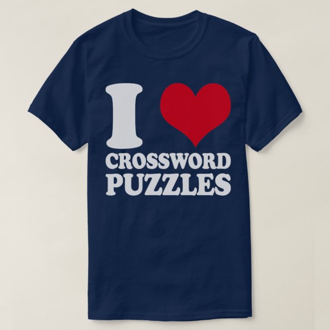 Puzzle I Love Crossword Puzzles1 T-Shirt (Design Front)