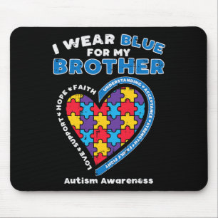 Puzzle I Wear Blue For My Brother Autism Awareness Mouse Pad