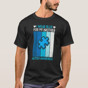Puzzle I Wear Blue For My Brother Autism Awareness T-Shirt