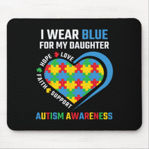 Puzzle I Wear Blue For My Daughter Autism Awarenes Mouse Pad