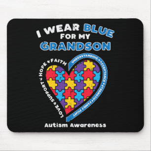 Puzzle I Wear Blue Grandson Autism Awareness Grand Mouse Pad