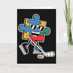 Puzzle Ice Hockey Autism Awareness Sports Boys Kid Card