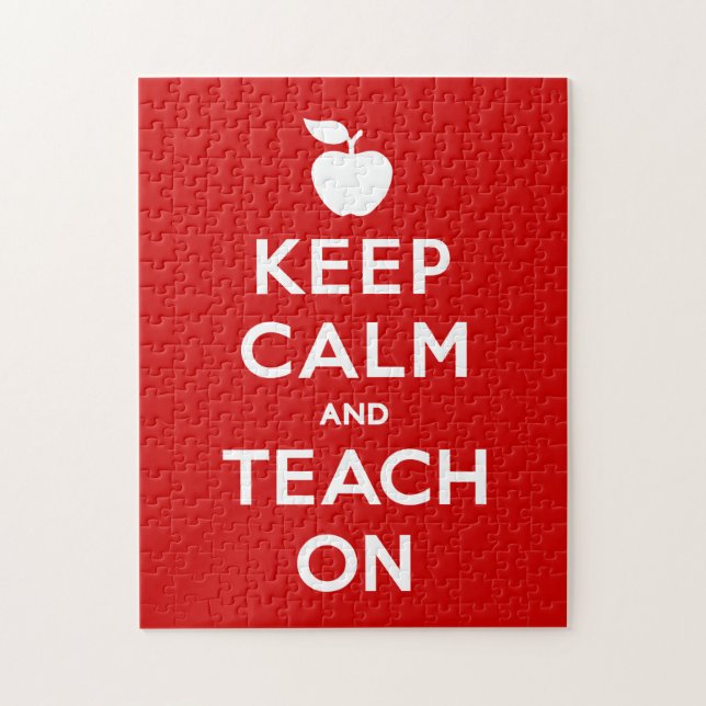 Puzzle, Keep Calm and Teach On Jigsaw Puzzle (Vertical)