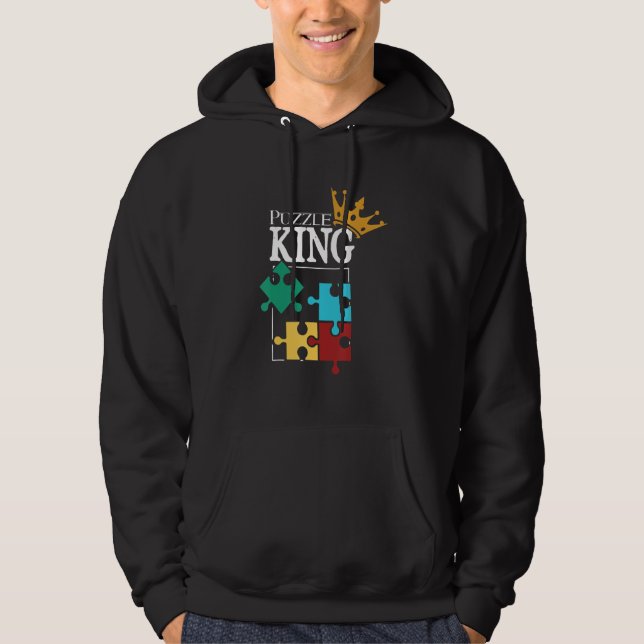 Puzzle King Jigsaw Puzzle  Puzzle Pieces Hoodie (Front)
