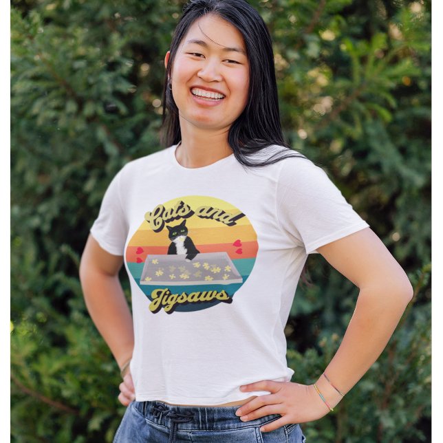 Puzzle lovers and Cat friends jigsaw T-Shirt (Creator Uploaded)