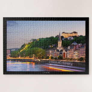 Puzzle LYON - Coucher de soleil sur les quais de S