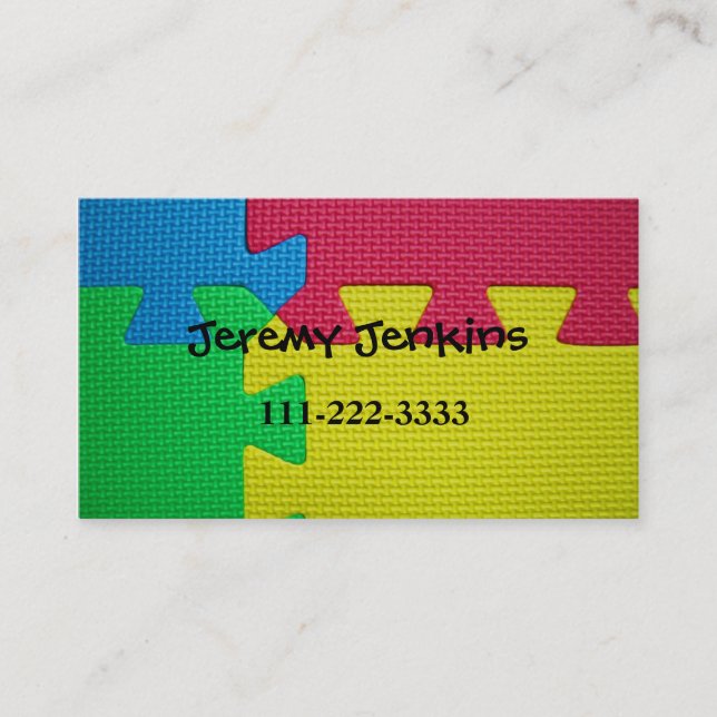 Puzzle Mat Children Calling Card (Front)