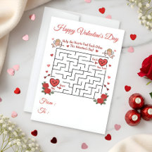 Puzzle Maze Game Hearts Matching Red Roses