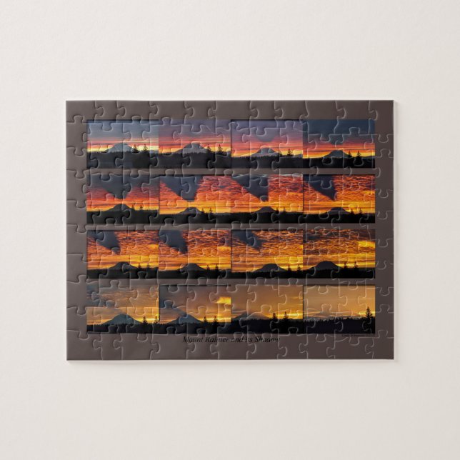 Puzzle of Mount Rainier with its Shadow (Horizontal)