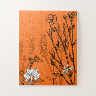 Puzzle of wild flowers