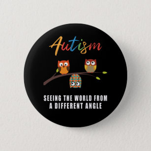 Puzzle Owl Autism Awareness Autistic Kid 6 Cm Round Badge