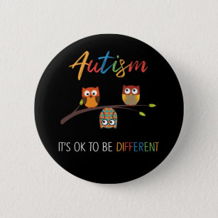 Puzzle Owl Cute Autism Awareness Autistic Kid 6 Cm Round Badge