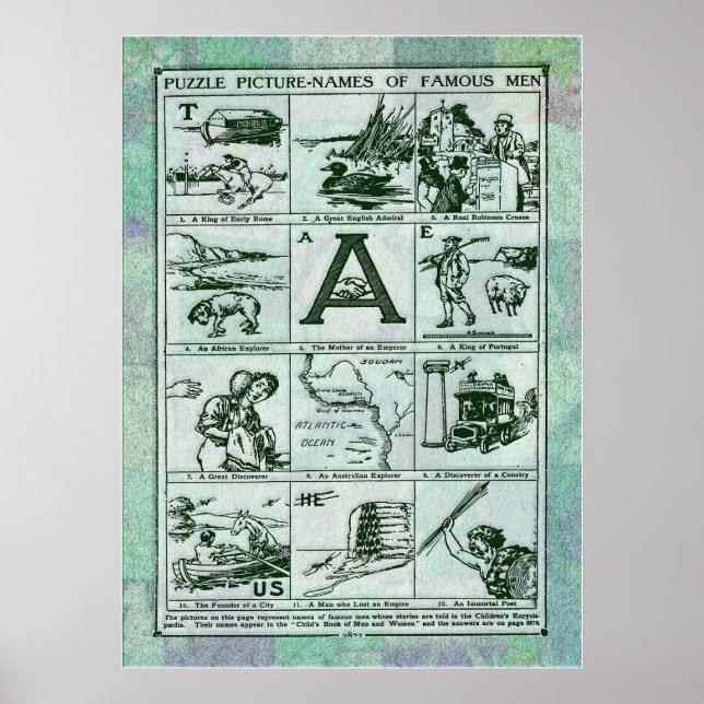 Puzzle Picture Names Print (Front)