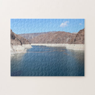 Puzzle picture showcasing rear of the Hoover Dam