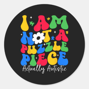 Puzzle Piece Autism Awareness Neurodiversity Inclu Classic Round Sticker