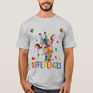Puzzle Piece Autism Giraffe Embrace Differences fo T-Shirt
