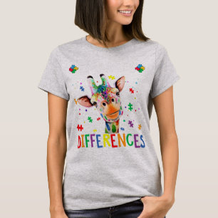 Puzzle Piece Autism Giraffe Embrace Differences fo T-Shirt