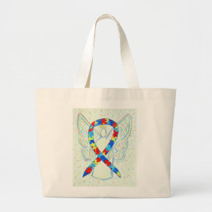 Puzzle Piece Awareness Ribbon Custom Art Tote Bag
