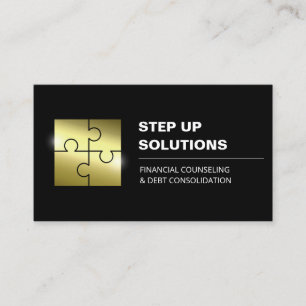 Puzzle Piece Black Financial Counseling Business Card