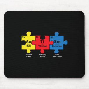 Puzzle Piece Chemical Elements Cool Autism Awarene Mouse Pad