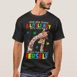 Puzzle Piece Giraffe Autism Awareness She Loved A T-Shirt
