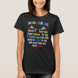 Puzzle Piece I Have Nonverbal Autism Awareness Sup T-Shirt