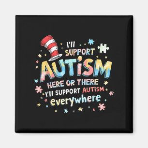 Puzzle Piece I'll Support Autism Awareness Everywh Magnet