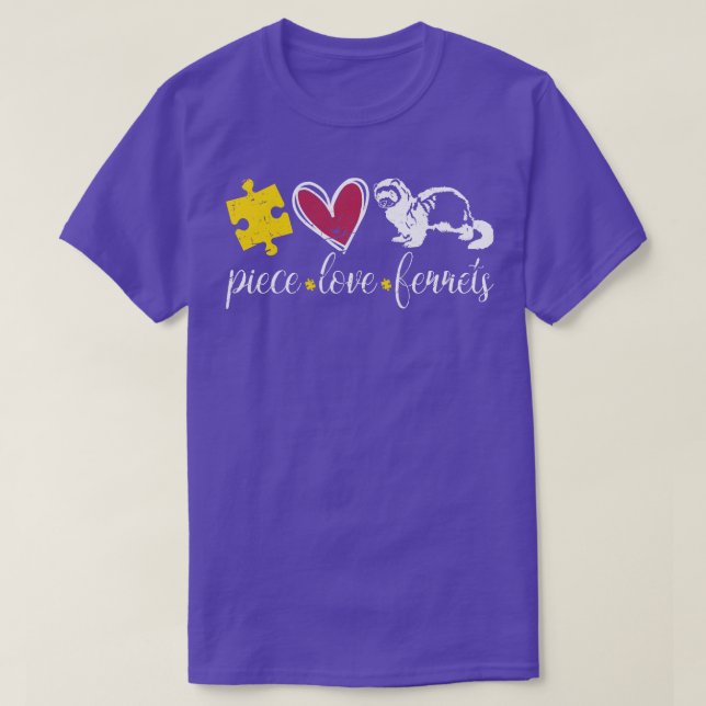 Puzzle Piece Love Ferrets T-Shirt (Design Front)