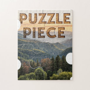 "Puzzle Piece" Nature Mountain & Forest Jigsaw Puzzle
