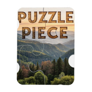 "Puzzle Piece" Nature Mountain & Forest Magnet