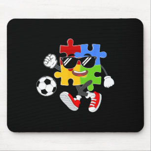 Puzzle Piece Playing Soccer Autism Awareness Day  Mouse Pad